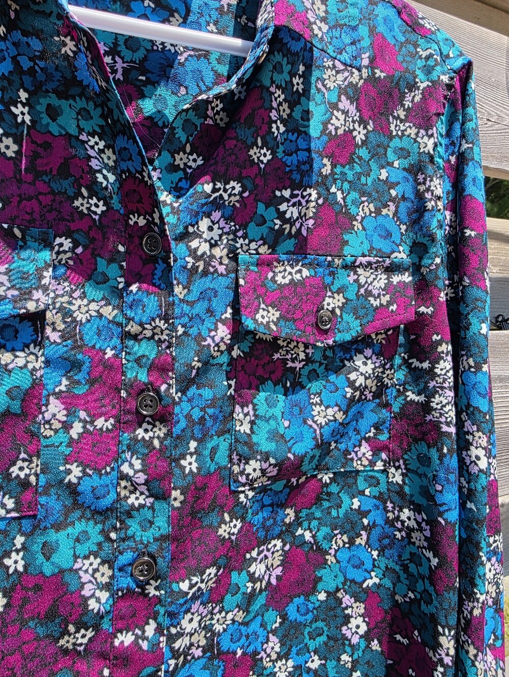 Floral Button-Up Blouse | Size Medium - Picture 5 of 11